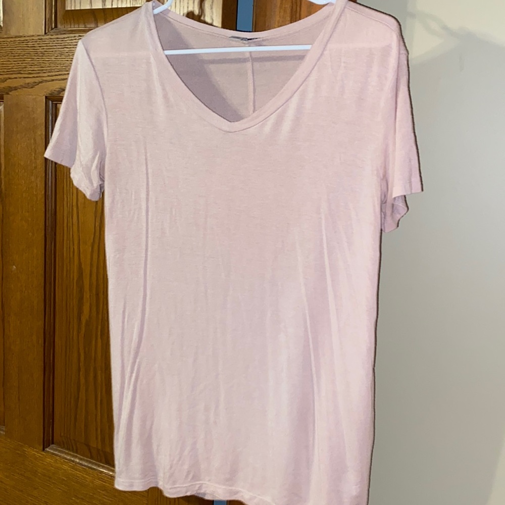 Halogen Baby Pink V Neck Tee Blouse